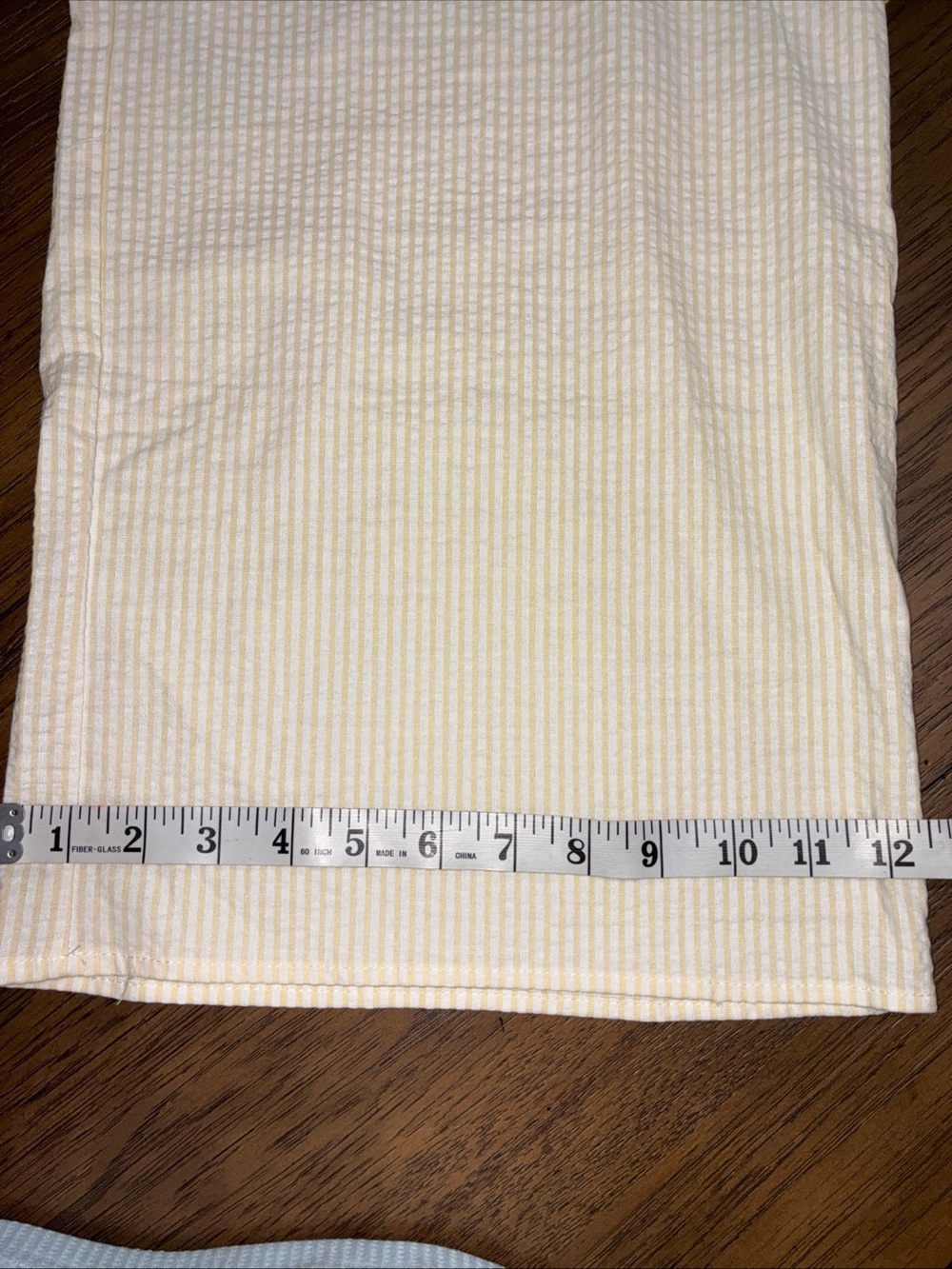 Women's yellow and white striped Wide-Leg Textured Pull-On Pants - Picture 8 of 9
